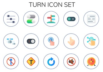 Modern Simple Set of turn Vector flat Icons