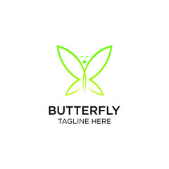 green butterfly logo. luxury logo templates