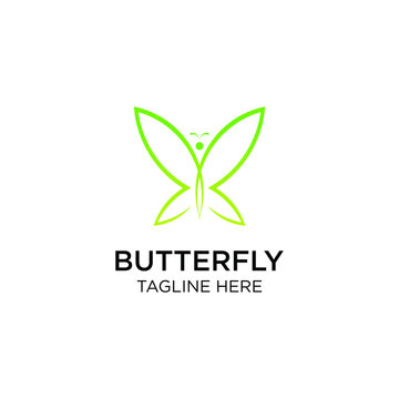 green butterfly logo. luxury logo templates
