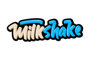 Milkshake hand drawn modern brush lettering. Vector illustration logo text for business, print and advertising
