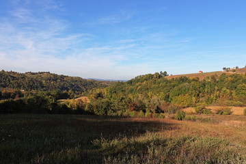 Autumn rural landscape in Serbia.