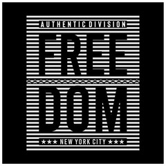 typography design freedom t shirt, vectors