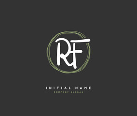 R F RF Beauty vector initial logo, handwriting logo of initial signature, wedding, fashion, jewerly, boutique, floral and botanical with creative template for any company or business.