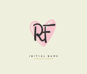 R F RF Beauty vector initial logo, handwriting logo of initial signature, wedding, fashion, jewerly, boutique, floral and botanical with creative template for any company or business.