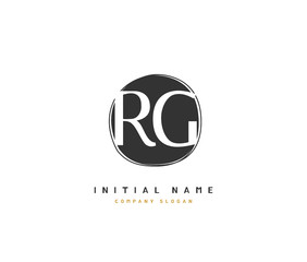 Fototapeta premium R G RG Beauty vector initial logo, handwriting logo of initial signature, wedding, fashion, jewerly, boutique, floral and botanical with creative template for any company or business.