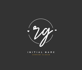R G RG Beauty vector initial logo, handwriting logo of initial signature, wedding, fashion, jewerly, boutique, floral and botanical with creative template for any company or business.