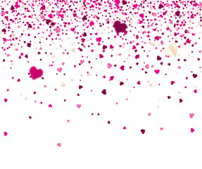 Fototapeta na wymiar Confetti of hearts on a white background. Valentine's Day. Vector holiday illustration. EPS 10