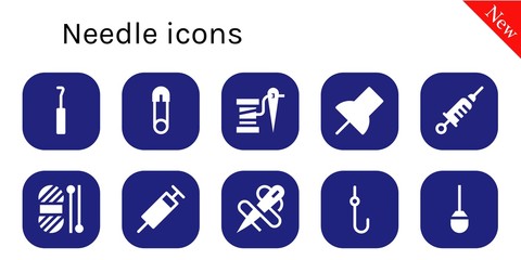 Modern Simple Set of needle Vector filled Icons