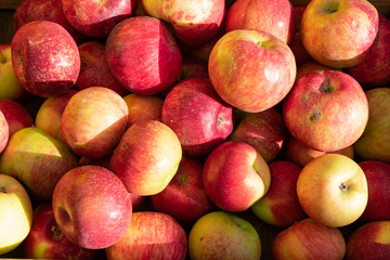 A Background of Red Apples For Sale at a Farmers Market