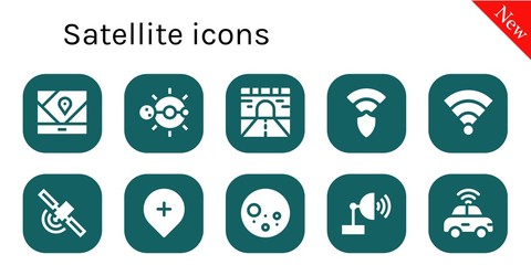 Modern Simple Set of satellite Vector filled Icons