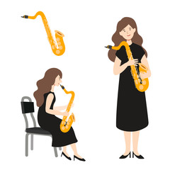 Illustration of isolated musician on white background