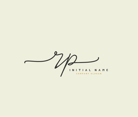 R P RP Beauty vector initial logo, handwriting logo of initial signature, wedding, fashion, jewerly, boutique, floral and botanical with creative template for any company or business.