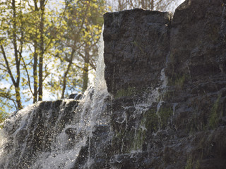 Beautiful small waterfall in Alujoa, Estonia. Long Exposure