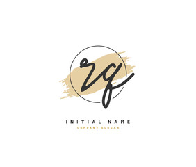 Obraz premium R Q RQ Beauty vector initial logo, handwriting logo of initial signature, wedding, fashion, jewerly, boutique, floral and botanical with creative template for any company or business.