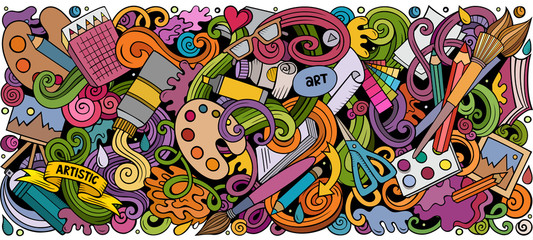 Cartoon doodles Art and Design horizontal stripe illustration
