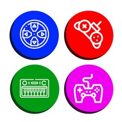 Set of keypad icons such as Gamepad, Controller, Keyboard, Game controller , keypad
