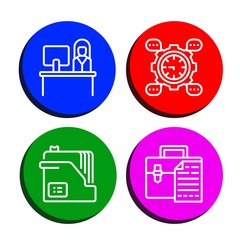 Set of portfolio icons such as Reception, Development, Document, Briefcase , portfolio