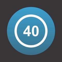 Speed Limit 40 Icon For Your Design,websites and projects.