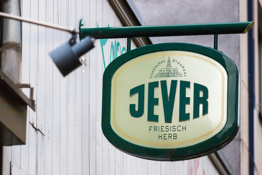 cologne, North Rhine-Westphalia/germany - 25 09 19: jever beer sign in cologne germany