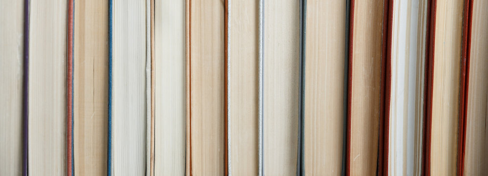 Closeup hardcover pocket book upsite down