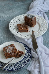 Yummy sliced chocolate cake,holday dessert themes