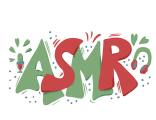 ASMR text acronym. Vector hand drawn letters.