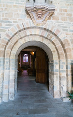 Fototapeta na wymiar view of the entrance of the Church of Saint Melaine in Rennes