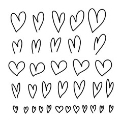 Set of doodle icon. Hand drawn illustration.