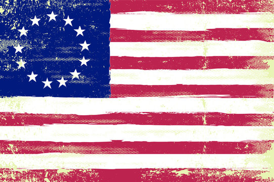 A grunge sketching betsy ross flag