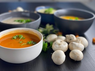 Healthy fresh bowl soup