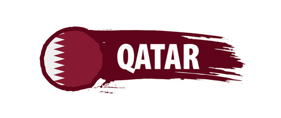 Qatar flag, vector illustration on a white background