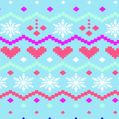 Naklejka na ściany i meble Nordic pattern illustration vector. New Year or winter design. Sweater ornaments for scandinavian pattern. Vector illustration.