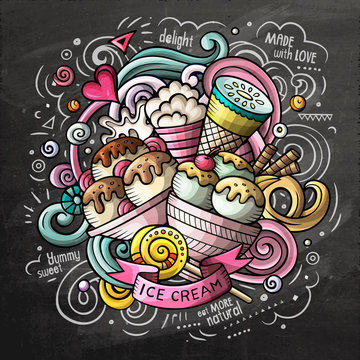 Cartoon Cute Doodles Hand Drawn Ice Cream Illustration