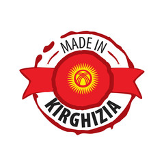 kirghizia flag, vector illustration on a white background