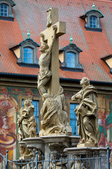 Fototapeta na wymiar Kreuzigungsgruppe Statue in Bamberg