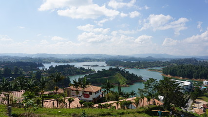 Fototapeta na wymiar Aerial view of Guatape in Antioquia, Colombia