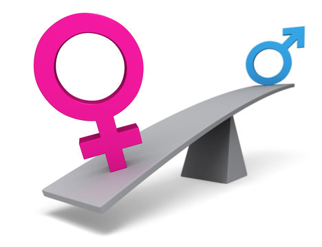 Female Gender Symbol Tipping the Scales In Favor of Women.