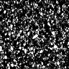 Small uneven spots and particles of debris. Abstract vector texture.  Distressed uneven background. Grunge texture overlay with fine grains isolated on white background. Vector illustration. EPS10.