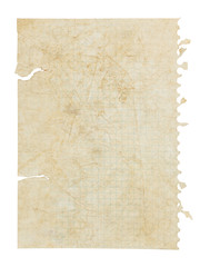 Torn distressed paper page from notebook