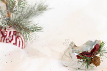 Silver Sleigh on White Background