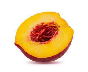Peach isolated on white background with clipping path