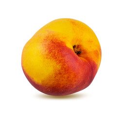 Peach isolated on white background with clipping path