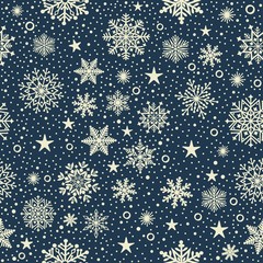 Christmas seamless pattern with snowflake