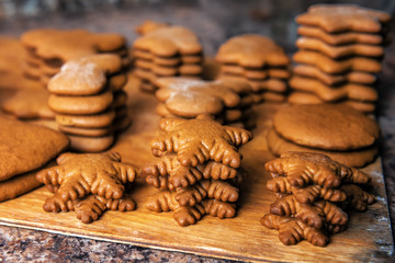 fresh different gingerbread cookies