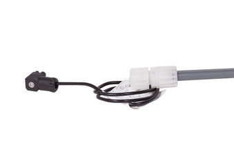 Industrial water liquid level meter for barrel isolated on white.