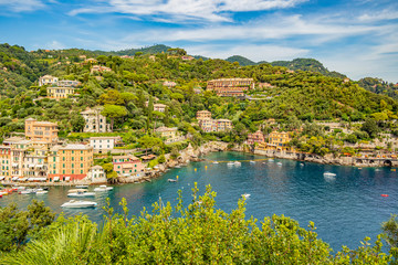 View from the castle Brown on the village of Portofino, Liguria - Italy