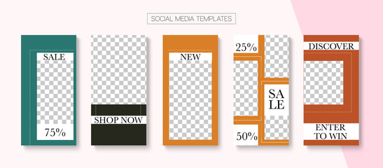 Social Stories Cool Vector Layout.