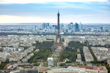 Fototapeta na wymiar Aerial view of the Eiffel tower in Paris