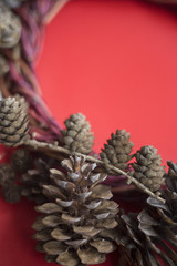 Christmas pine cone wreath