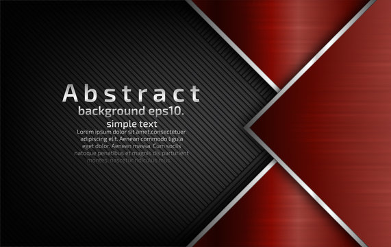 Abstract black and gray vector background image overlapping with red, modern geometric design concept
